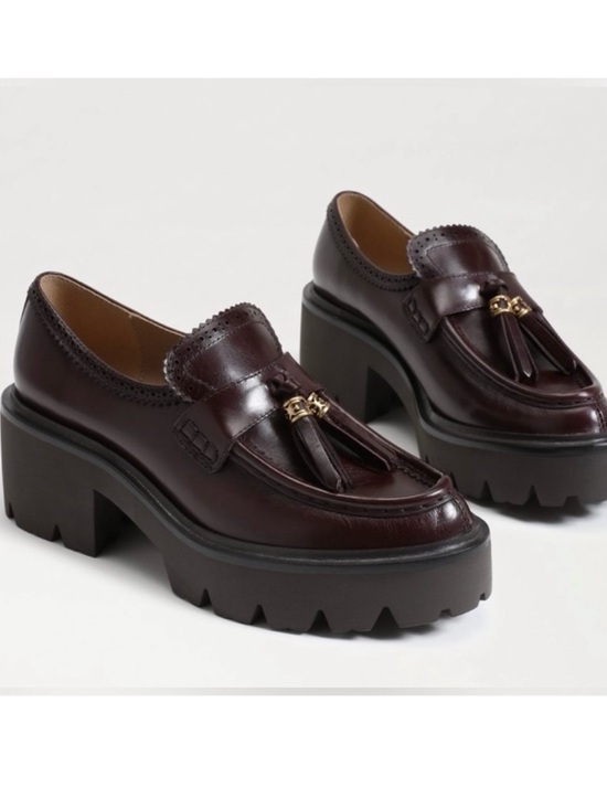 Sam Edelman Shoes - Women’s Leather Platform Loafers Deep Garnet 8.5